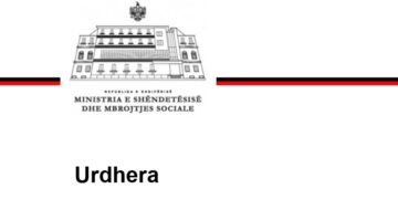 URDHER I MINISTRISE SE SHENDETESISE DHE MBROJTJES SOCIALE